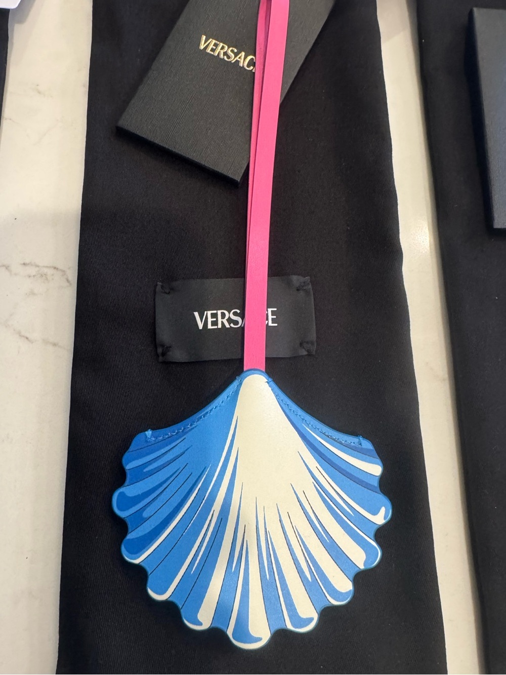 Versace Blue, White & Pink Seashell Bag Charm